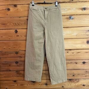 Madewell Emmett Wide Leg Crop Khaki Size 26